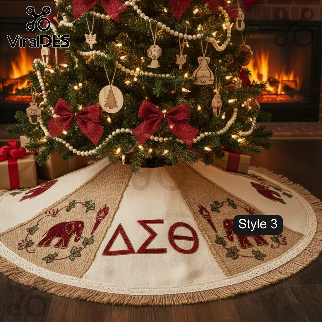 Delta Sigma Theta Decorative Holiday Tree Skirt Delta Sigma Theta Decorative Holiday Tree Skirt