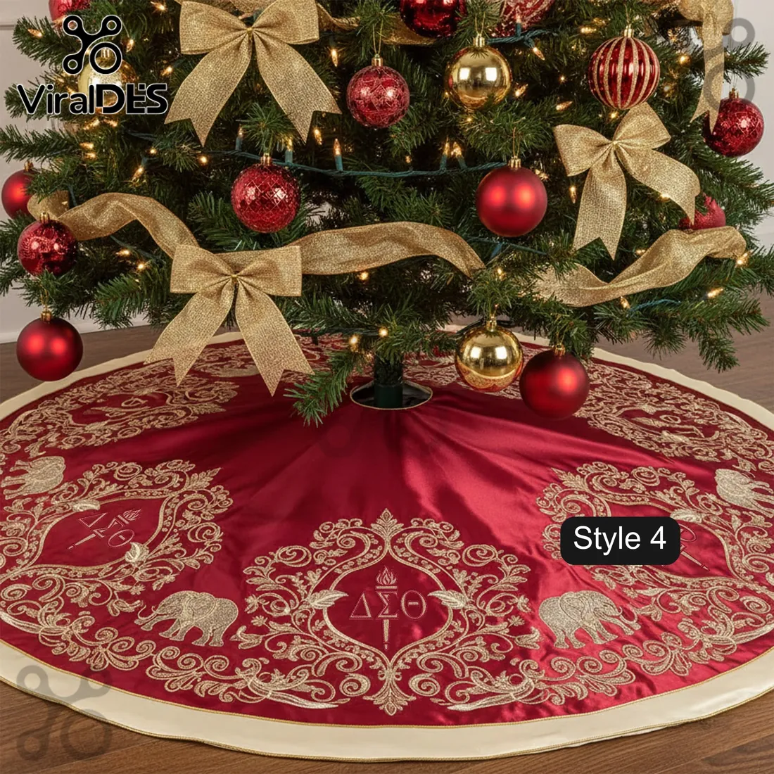 Delta Sigma Theta Decorative Holiday Tree Skirt Delta Sigma Theta Decorative Holiday Tree Skirt
