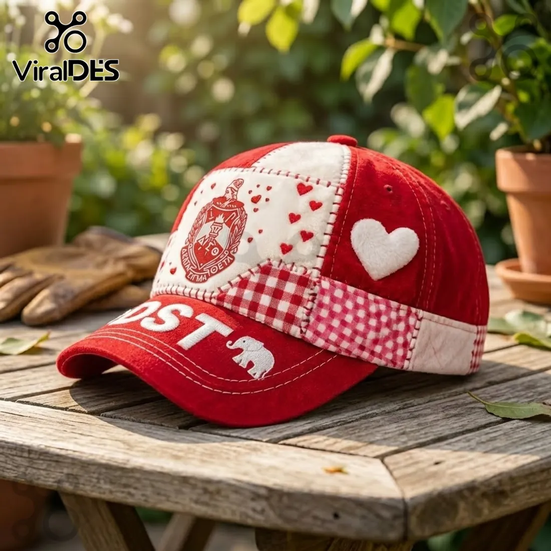 Delta Sigma Theta Patchwork Red Baseball Cap Delta Sigma Theta Patchwork Red Baseball Cap