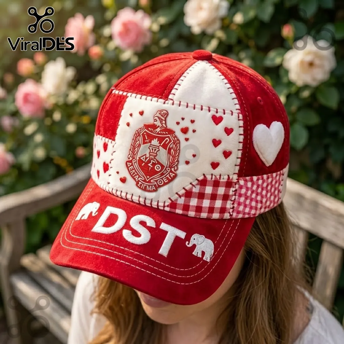 Delta Sigma Theta Patchwork Red Baseball Cap Delta Sigma Theta Patchwork Red Baseball Cap
