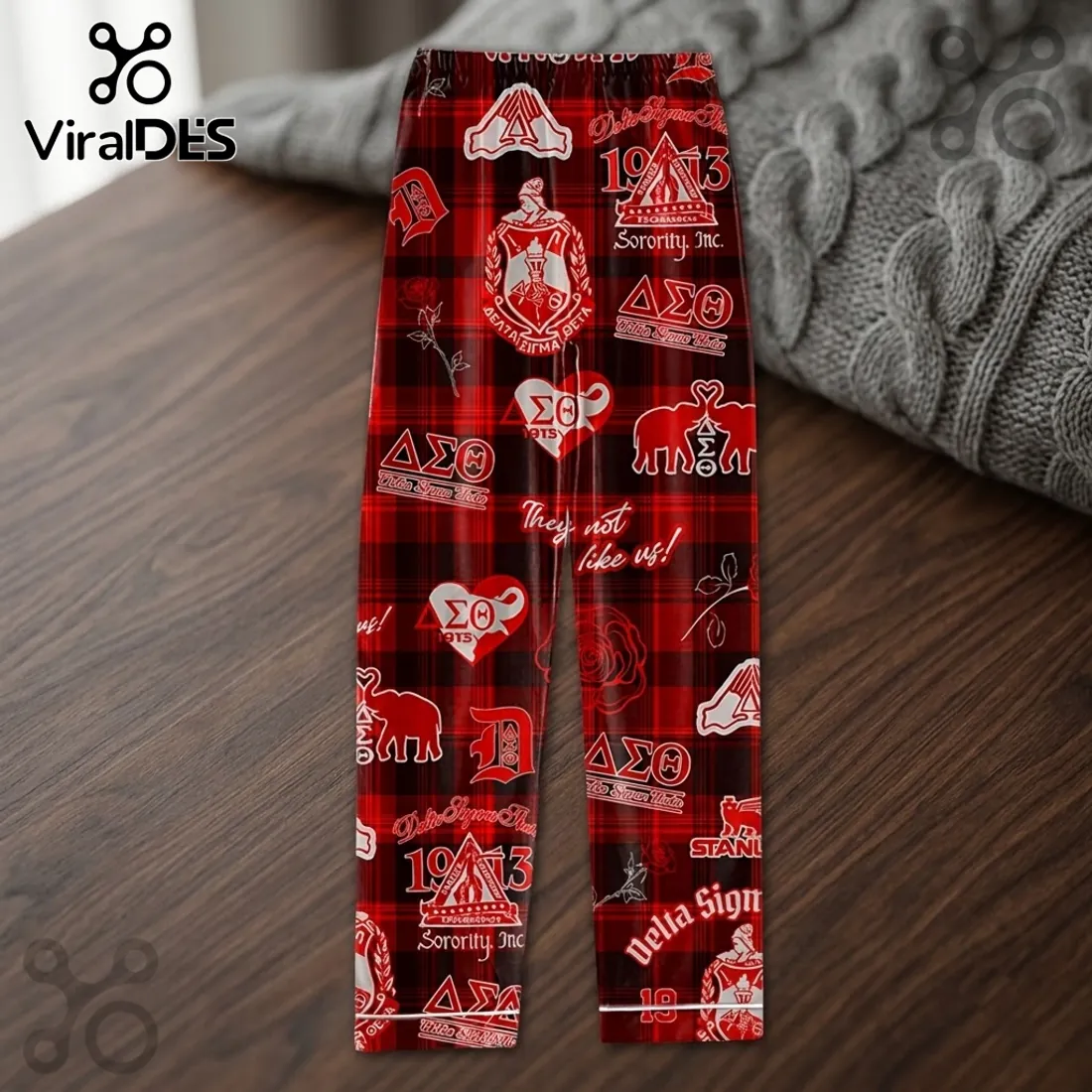 Delta Sigma Theta Red Plaid Elephant Pajama Set Delta Sigma Theta Red Plaid Elephant Pajama Set