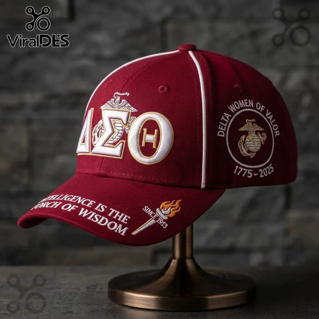 Delta Sigma Theta US Marine Corps Maroon Baseball Cap Delta Sigma Theta US Marine Corps Maroon Baseball Cap