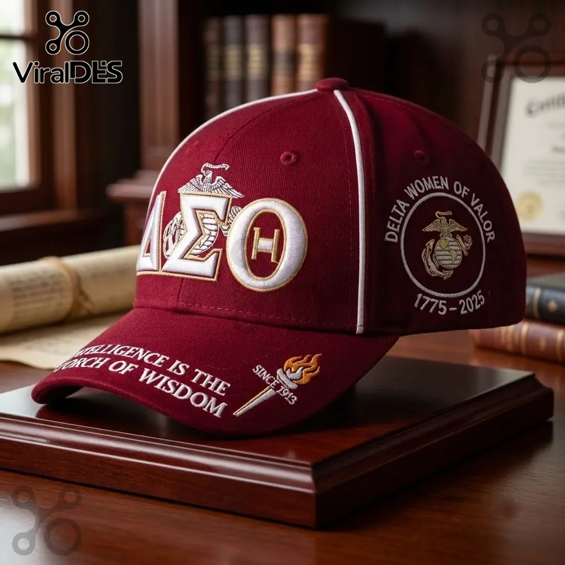 Delta Sigma Theta US Marine Corps Maroon Baseball Cap Delta Sigma Theta US Marine Corps Maroon Baseball Cap