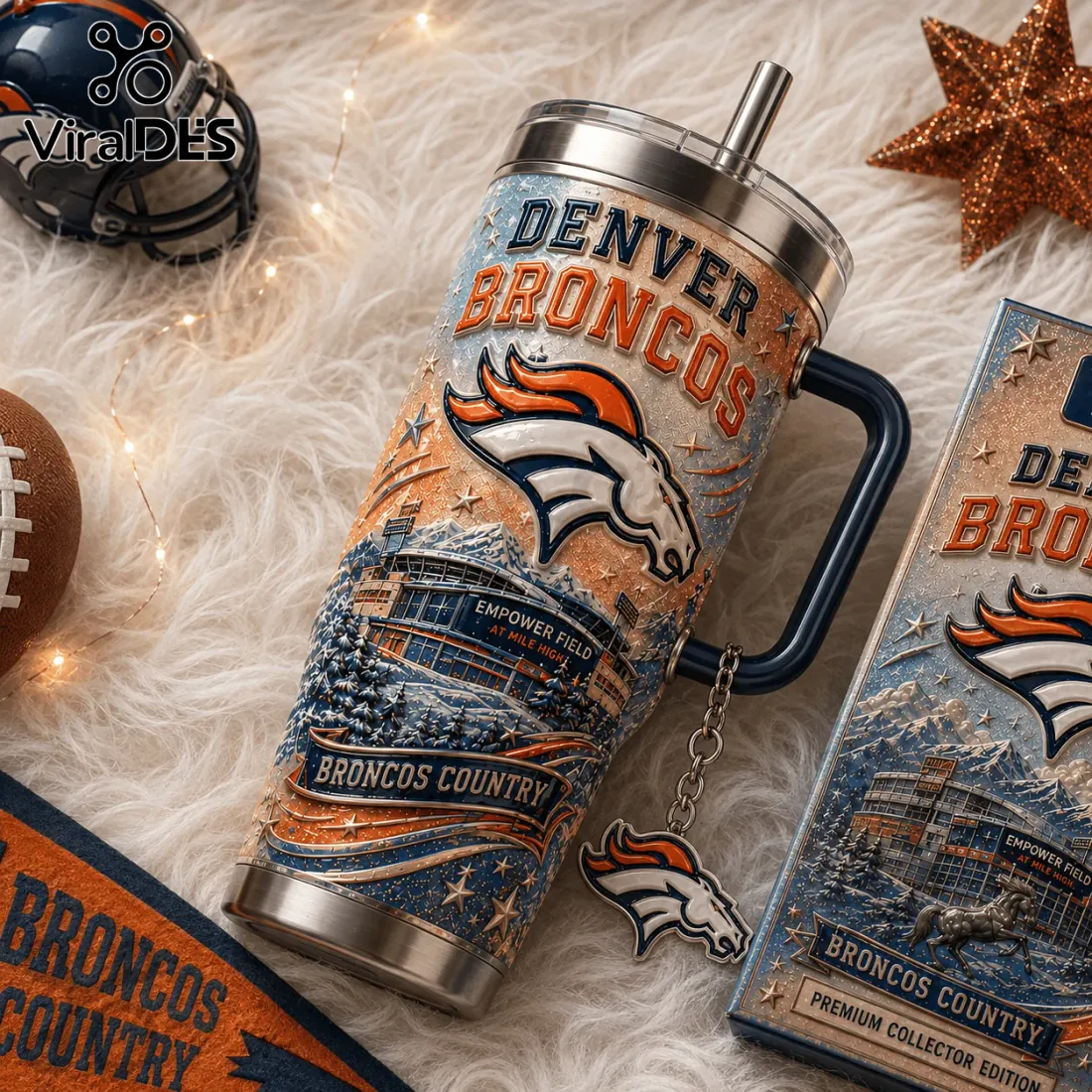 Denver Broncos 40oz Stanley Tumbler with Handle Denver Broncos 40oz Stanley Tumbler with Handle