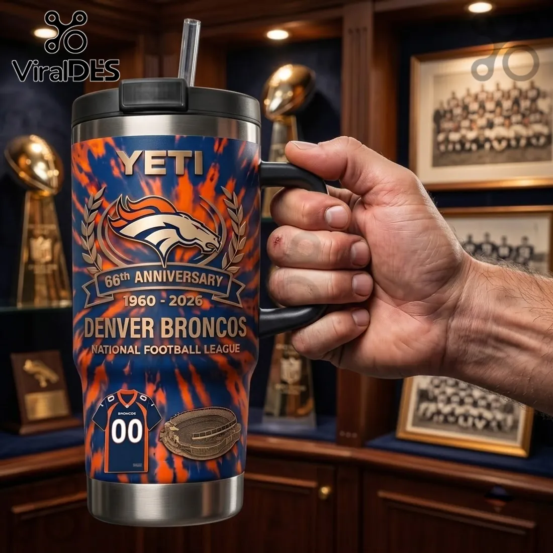 Denver Broncos 66th Anniversary 40oz Stanley Tumbler Denver Broncos 66th Anniversary 40oz Stanley Tumbler