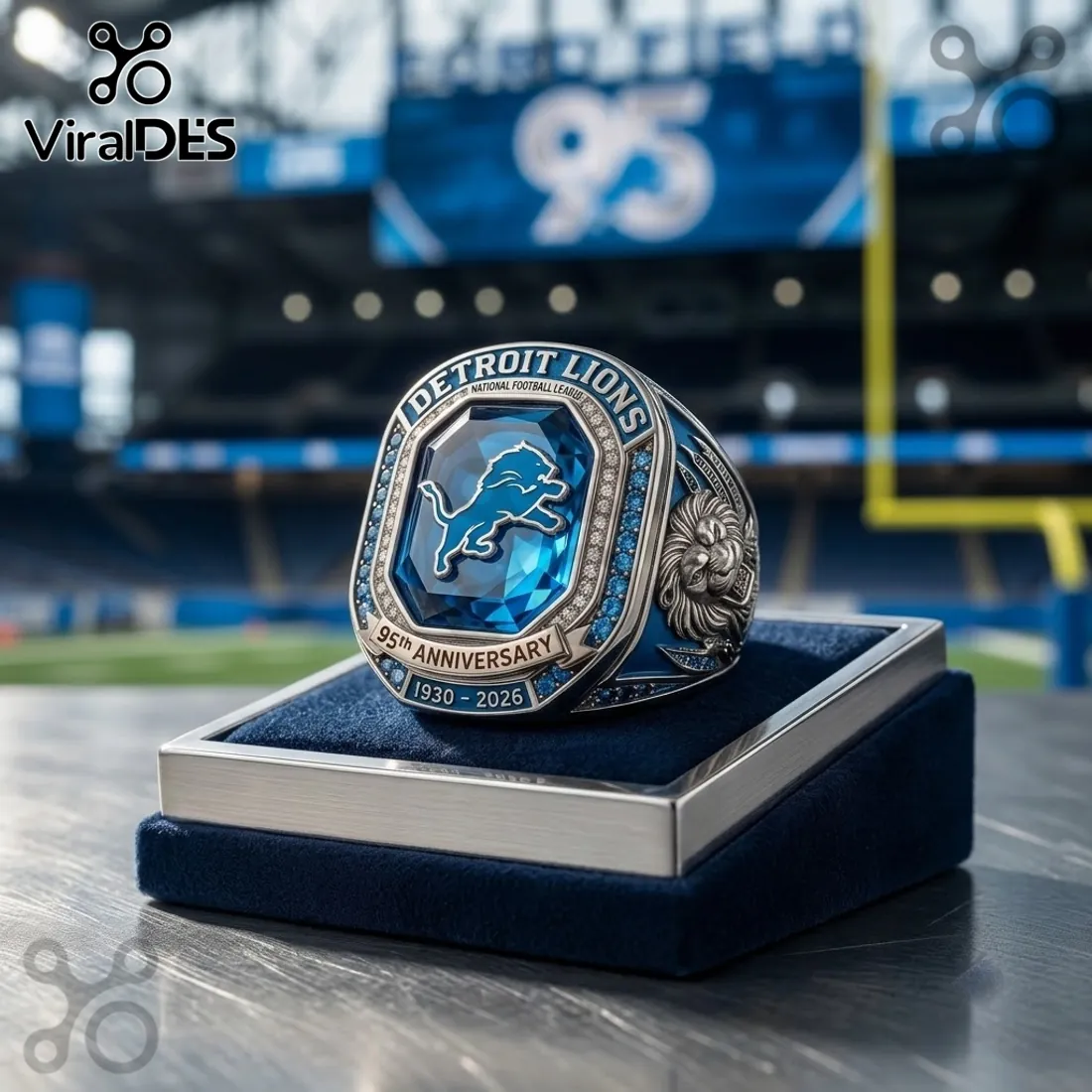 Detroit Lions 96th Anniversary Blue Gem Ring Detroit Lions 96th Anniversary Blue Gem Ring