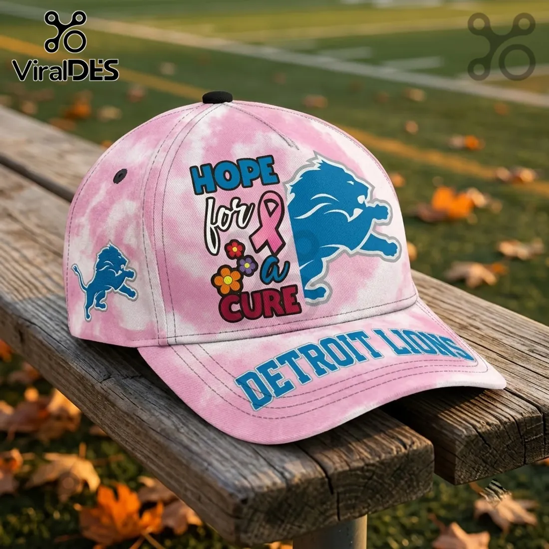 Detroit Lions Breast Cancer Awareness Custom Name Cap Detroit Lions Breast Cancer Awareness Custom Name Cap