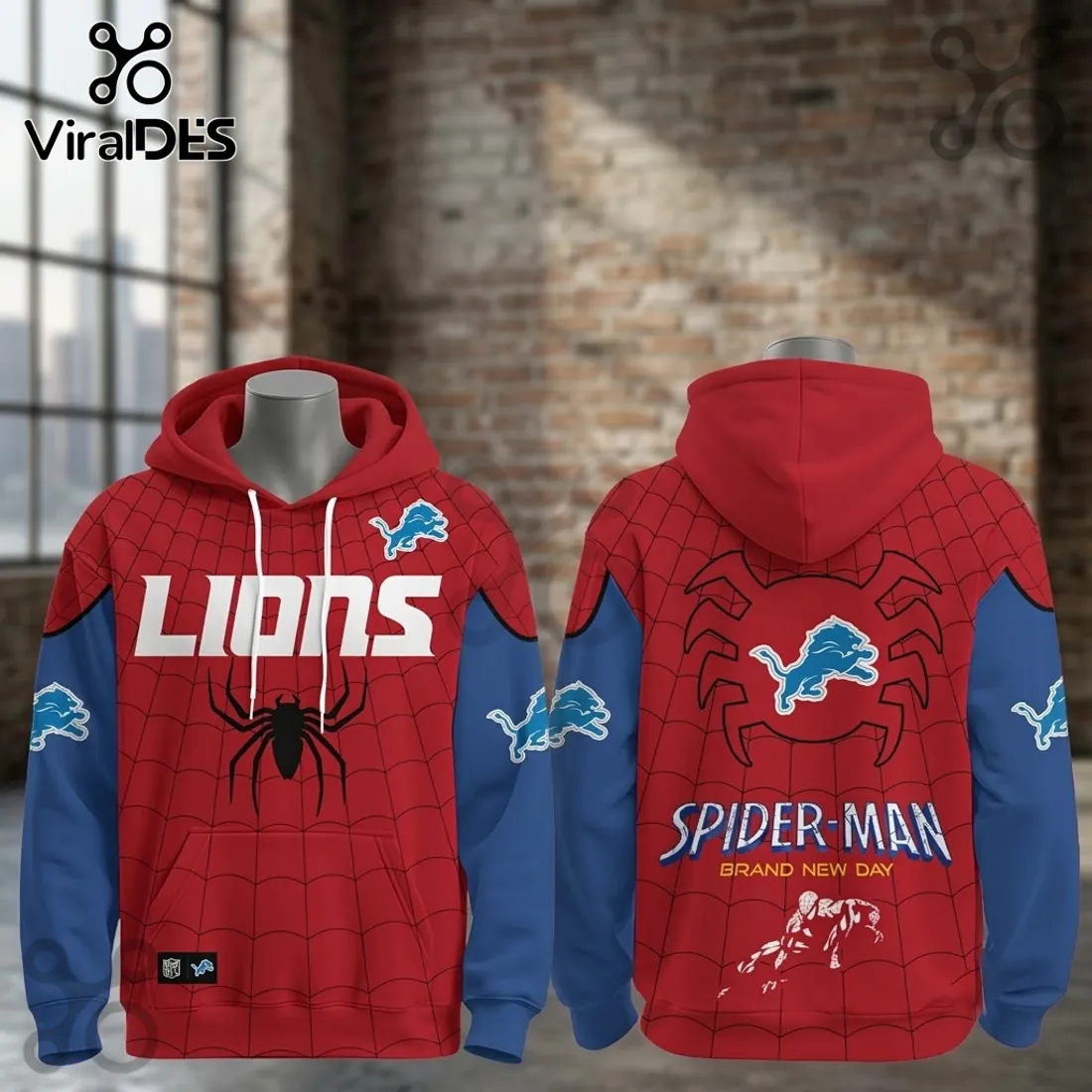 Detroit Lions x Spider-Man Brand New Day Hoodie Detroit Lions x Spider-Man Brand New Day Hoodie