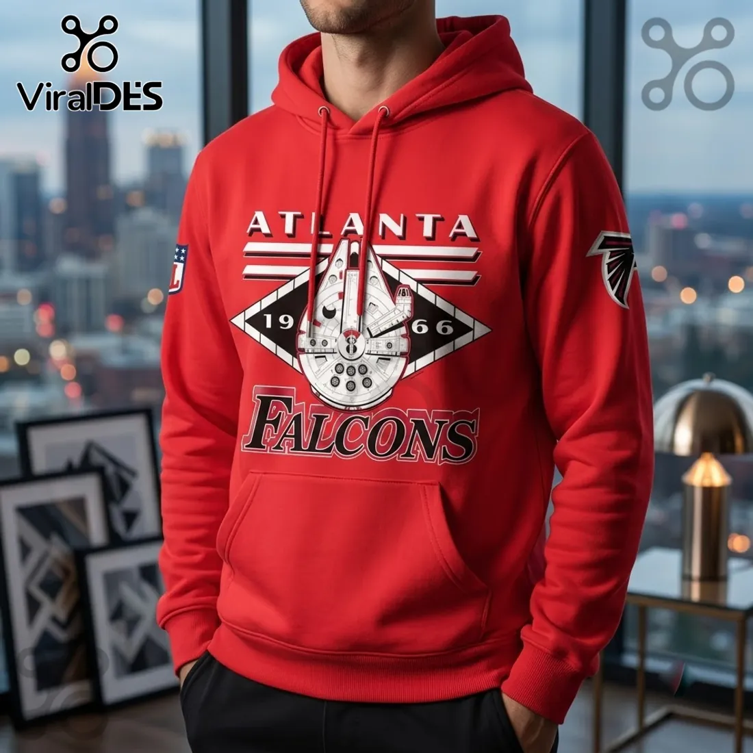 Disney Atlanta Falcons Millennium Falcon Pullover Hoodie Disney Atlanta Falcons Millennium Falcon Pullover Hoodie