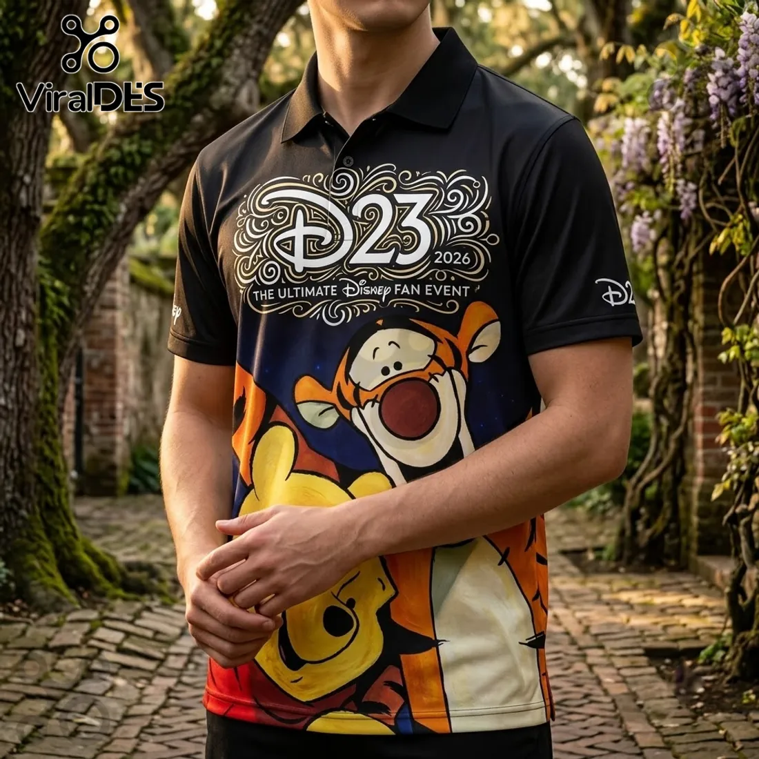 Disney Winnie the Pooh Mickey Mouse D23 2026 Polo Shirt Disney Winnie the Pooh Mickey Mouse D23 2026 Polo Shirt
