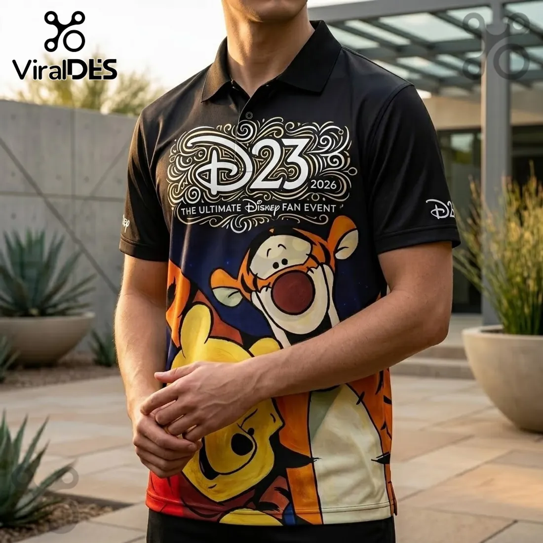 Disney Winnie the Pooh Mickey Mouse D23 2026 Polo Shirt Disney Winnie the Pooh Mickey Mouse D23 2026 Polo Shirt