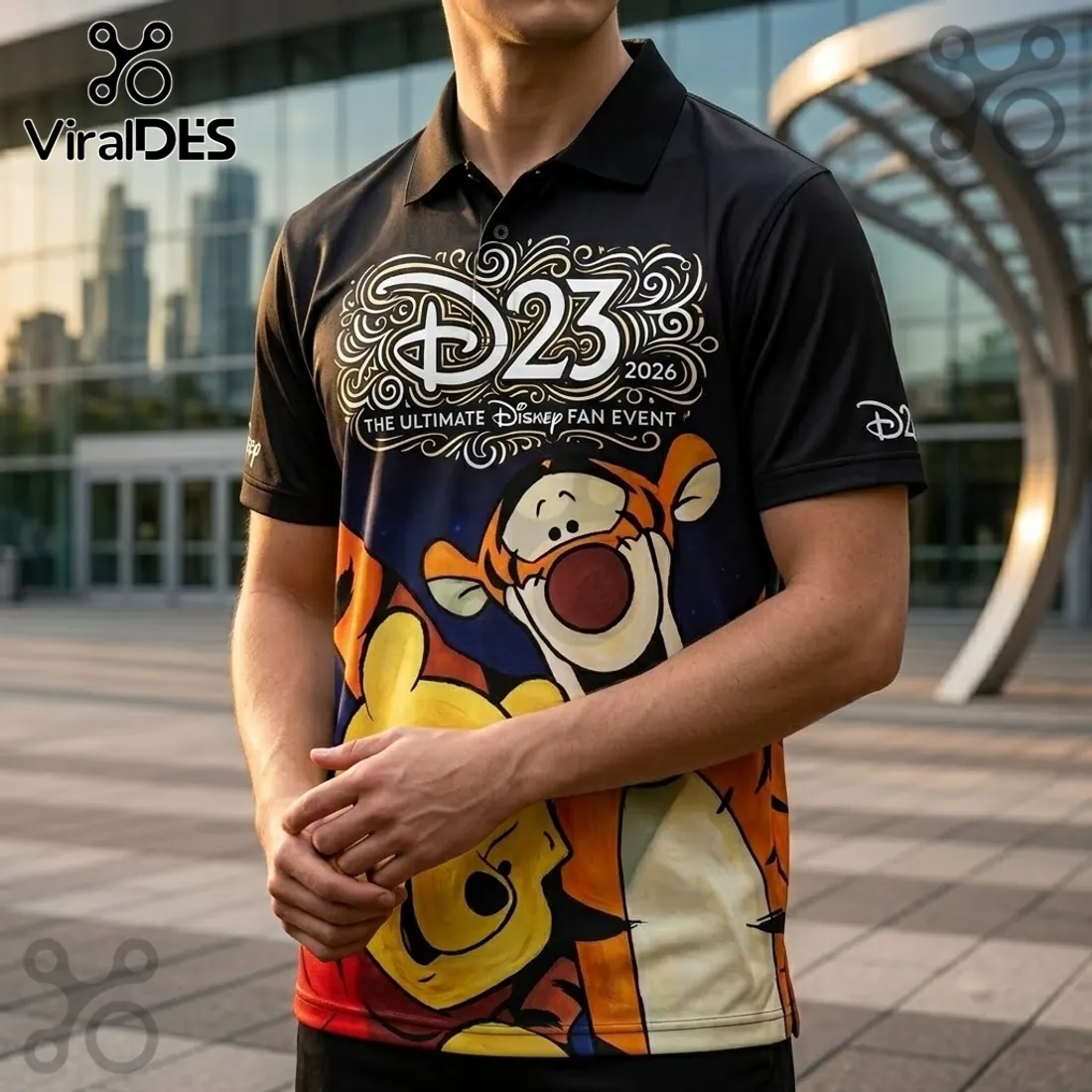 Disney Winnie the Pooh Mickey Mouse D23 2026 Polo Shirt Disney Winnie the Pooh Mickey Mouse D23 2026 Polo Shirt