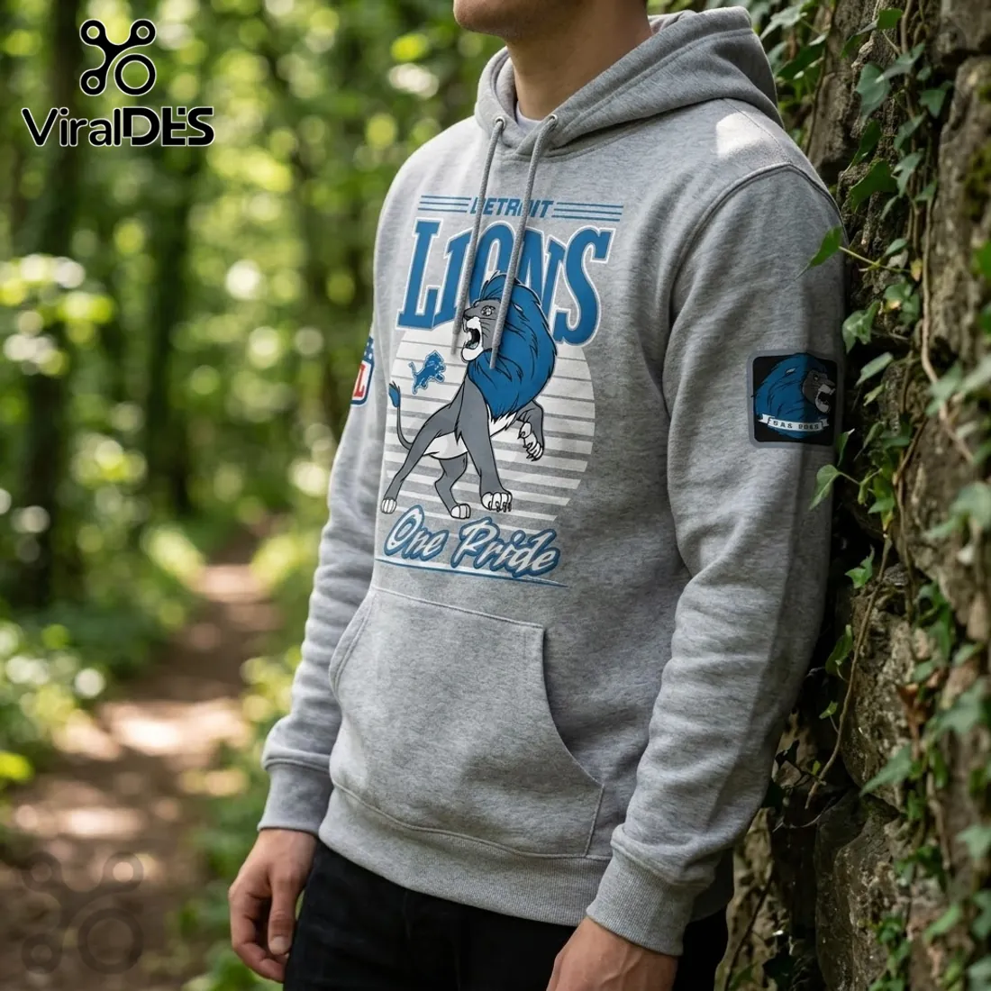 Disney x Detroit Lions 2026 Gray Pullover Hoodie Disney x Detroit Lions 2026 Gray Pullover Hoodie