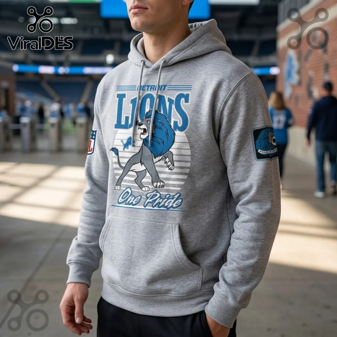 Disney x Detroit Lions 2026 Gray Pullover Hoodie Disney x Detroit Lions 2026 Gray Pullover Hoodie