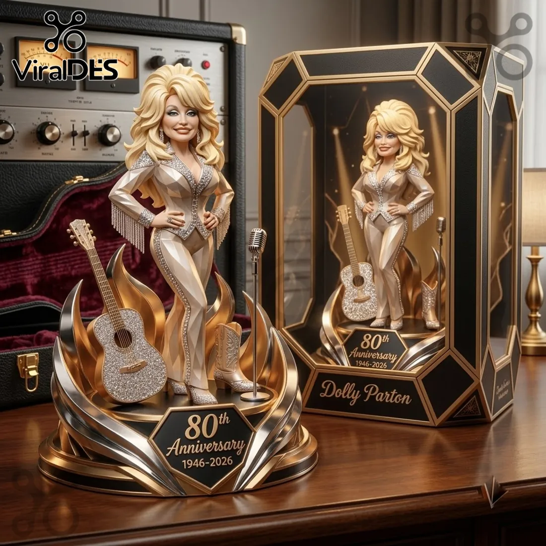 Dolly Parton 80th Anniversary Gold Acrylic Plaque Dolly Parton 80th Anniversary Gold Acrylic Plaque