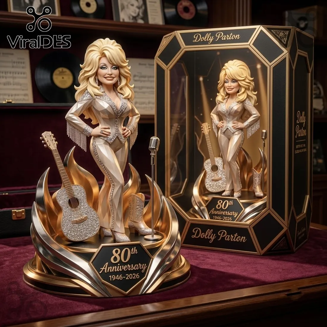 Dolly Parton 80th Anniversary Gold Acrylic Plaque Dolly Parton 80th Anniversary Gold Acrylic Plaque
