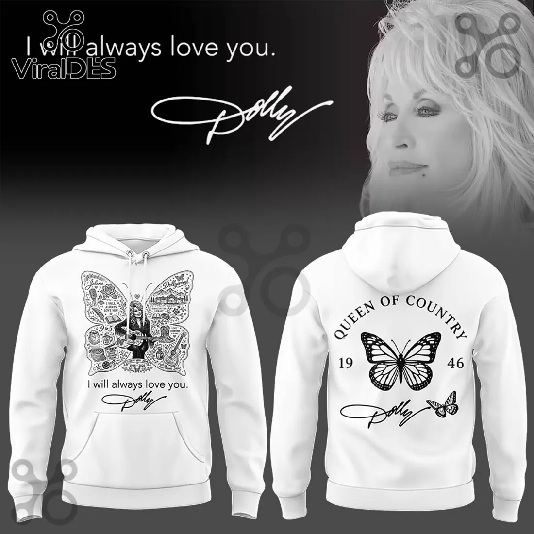 Dolly Parton Signature Tribute Pullover Hoodie Dolly Parton Signature Tribute Pullover Hoodie