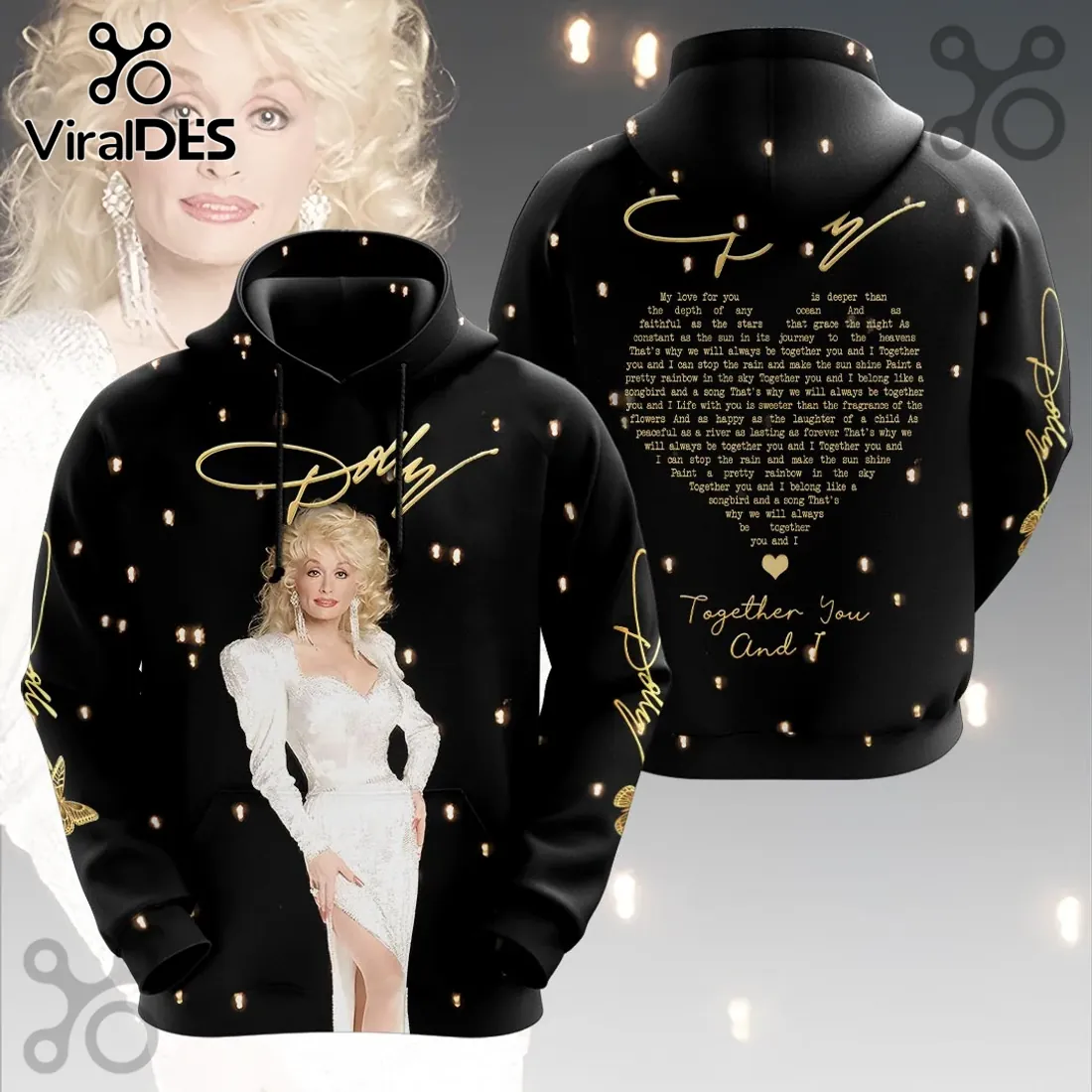 Dolly Parton Together You And I Black Hoodie Dolly Parton Together You And I Black Hoodie