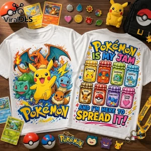 Pokemon Mixed Characters White Cotton T-Shirt