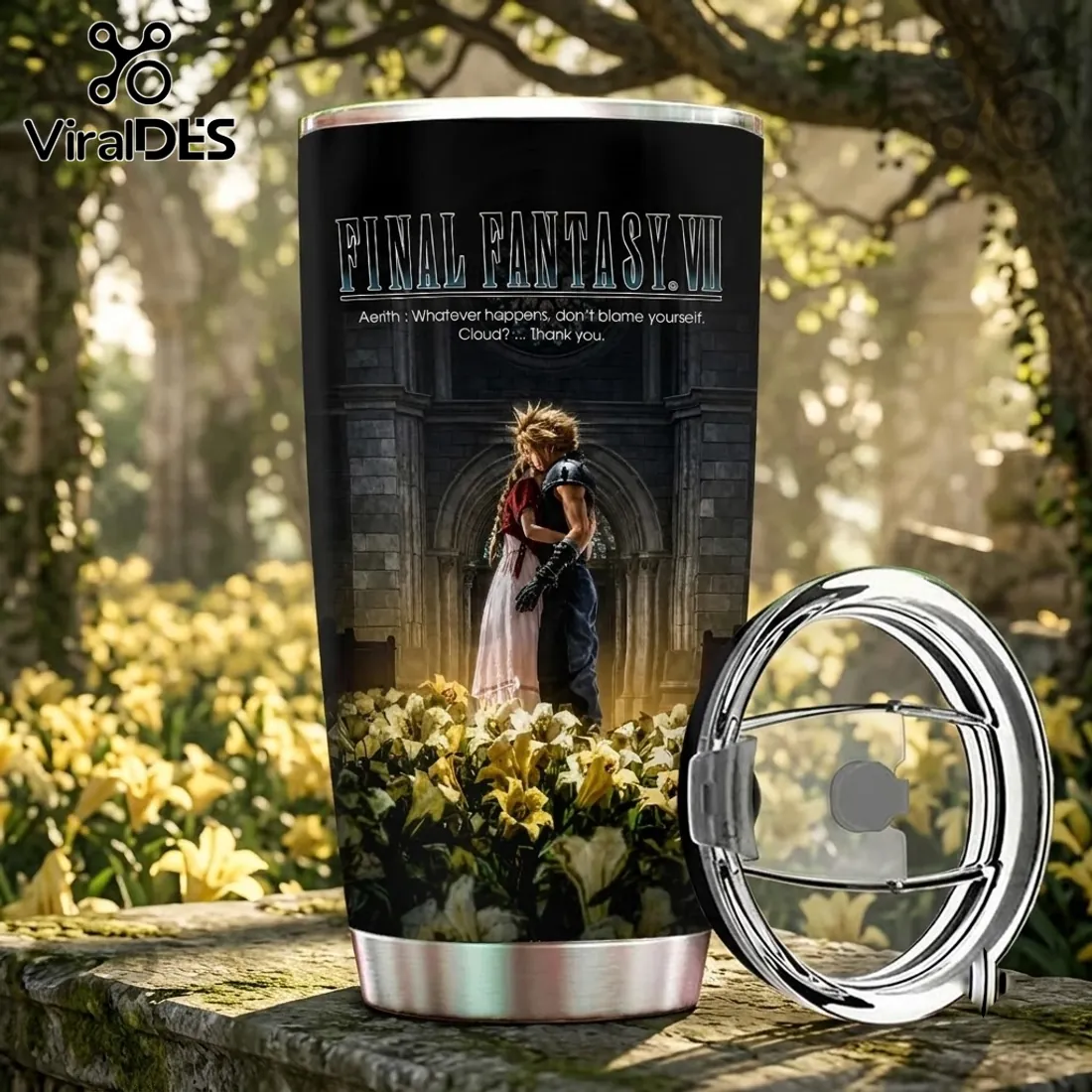 Final Fantasy VII Cloud and Aerith Tumbler Final Fantasy VII Cloud and Aerith Tumbler