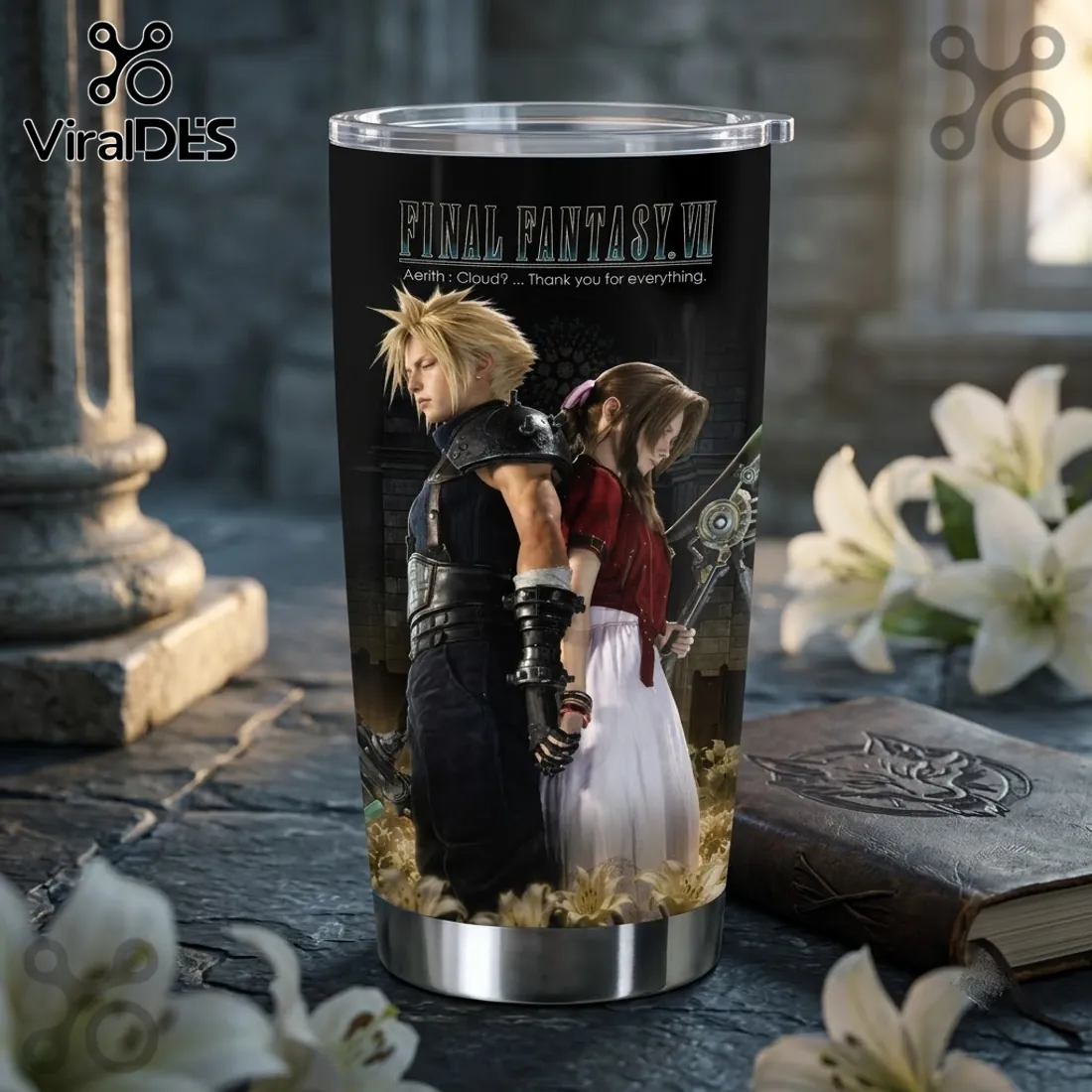 Final Fantasy VII Cloud and Aerith Tumbler Final Fantasy VII Cloud and Aerith Tumbler