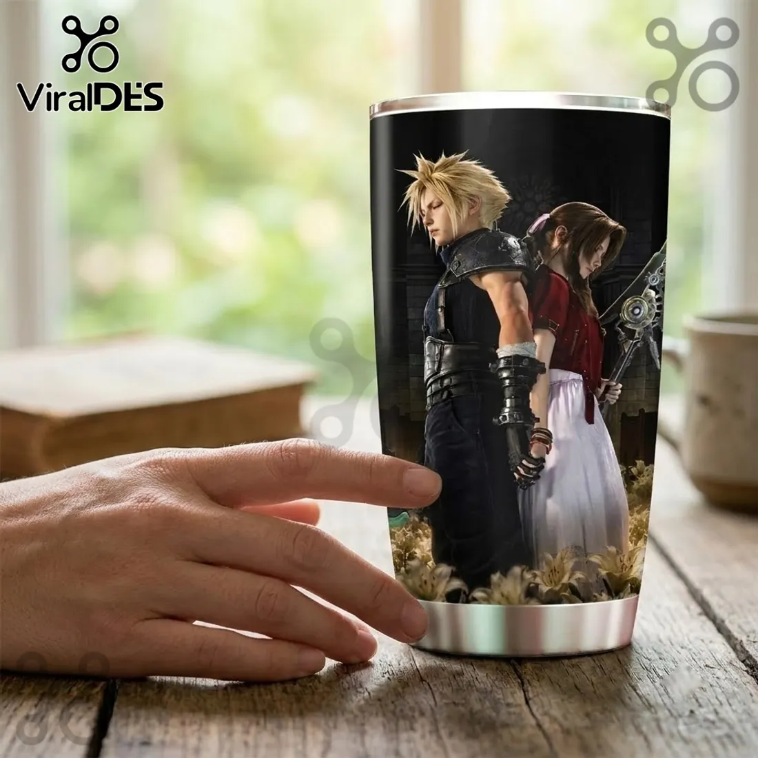Final Fantasy VII Cloud and Aerith Tumbler Final Fantasy VII Cloud and Aerith Tumbler