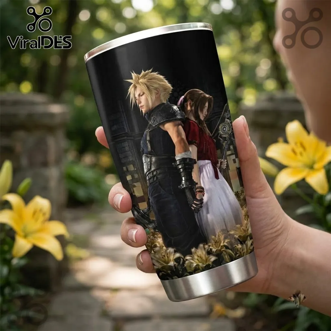 Final Fantasy VII Cloud and Aerith Tumbler Final Fantasy VII Cloud and Aerith Tumbler