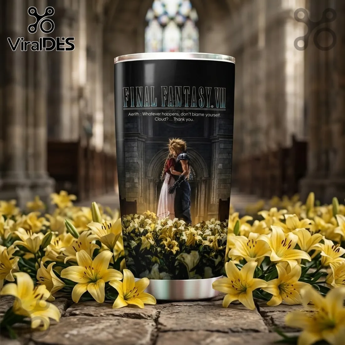 Final Fantasy VII Cloud and Aerith Tumbler Final Fantasy VII Cloud and Aerith Tumbler