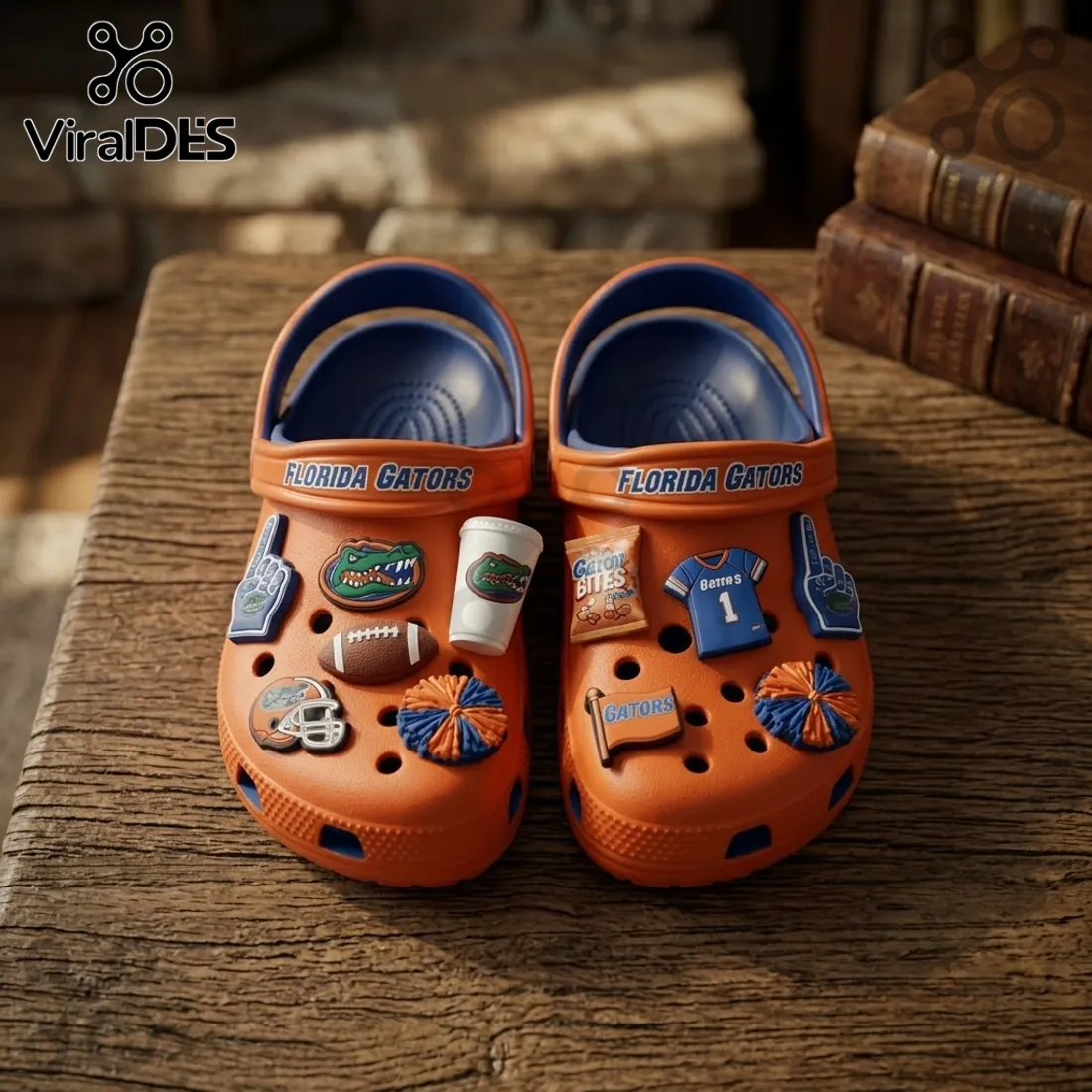 Florida Gators Orange Rubber Crocs With Charms Florida Gators Orange Rubber Crocs With Charms