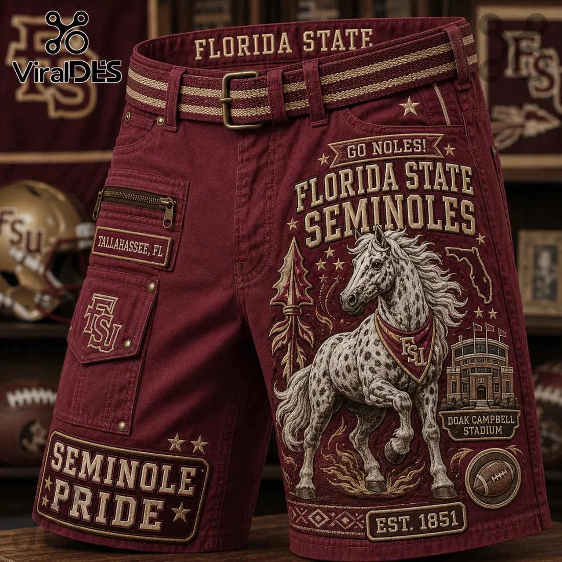 Florida State Seminoles Maroon Cargo Shorts Florida State Seminoles Maroon Cargo Shorts