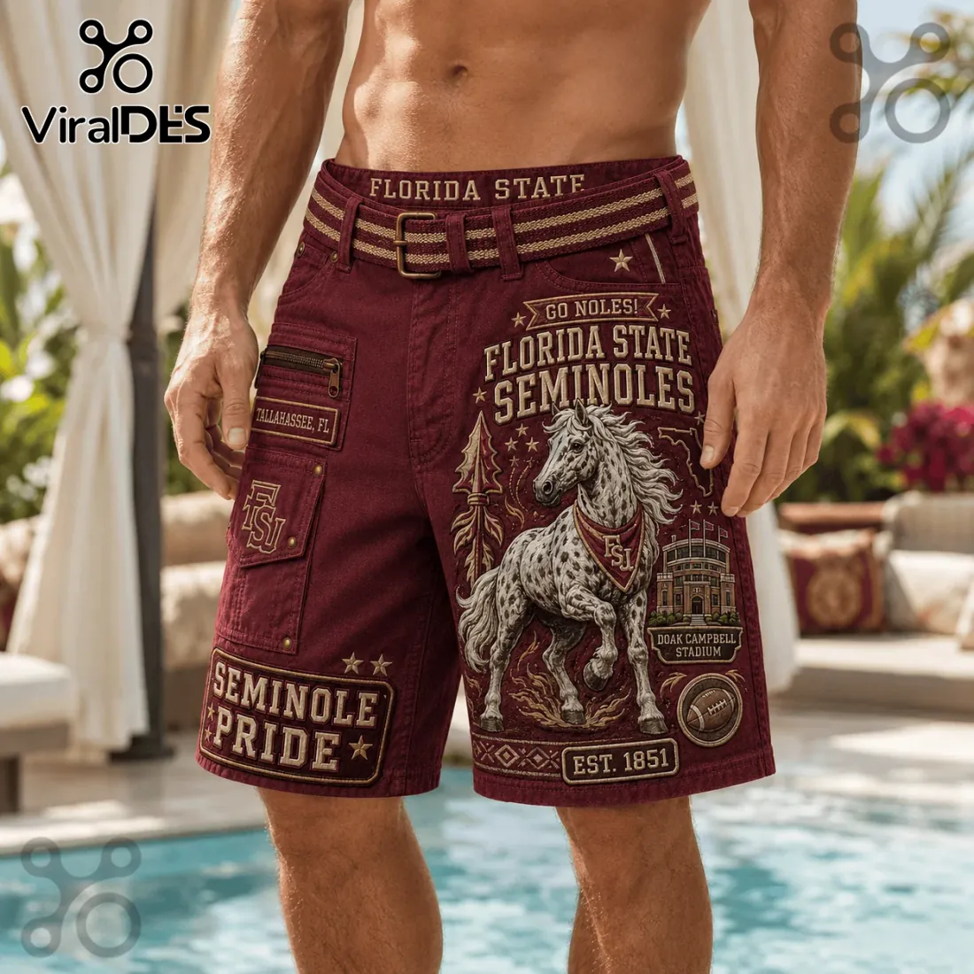 Florida State Seminoles Maroon Cargo Shorts Florida State Seminoles Maroon Cargo Shorts