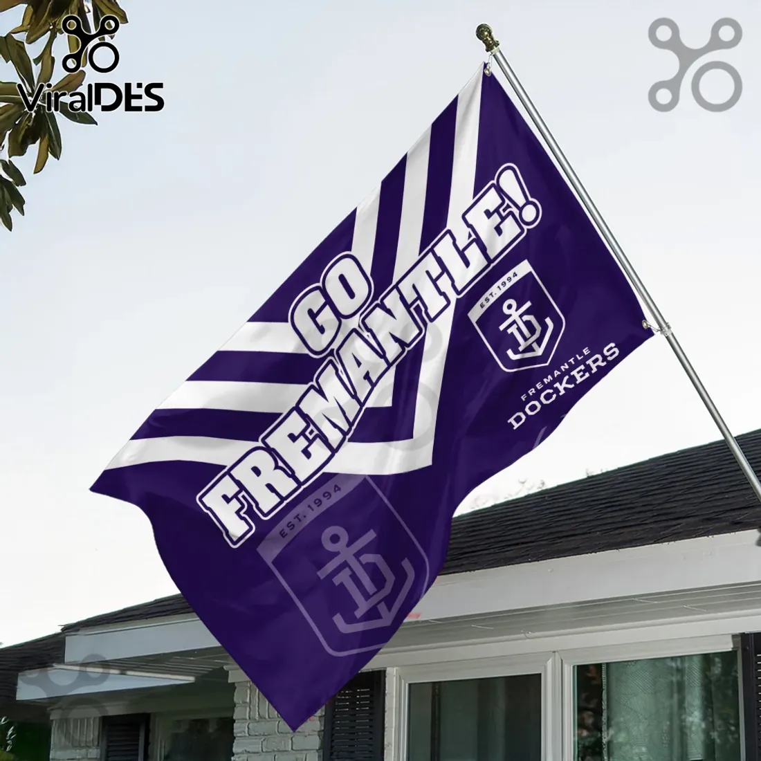 Fremantle Dockers Purple Double Sided House Flag Fremantle Dockers Purple Double Sided House Flag