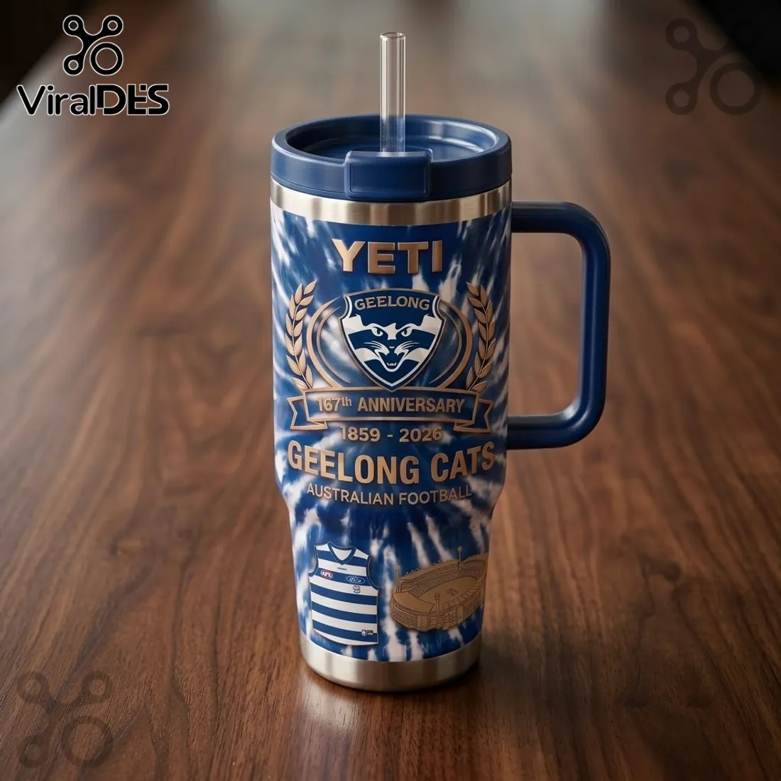 Geelong Cats 167th Anniversary Yeti Stanley Tumbler Geelong Cats 167th Anniversary Yeti Stanley Tumbler