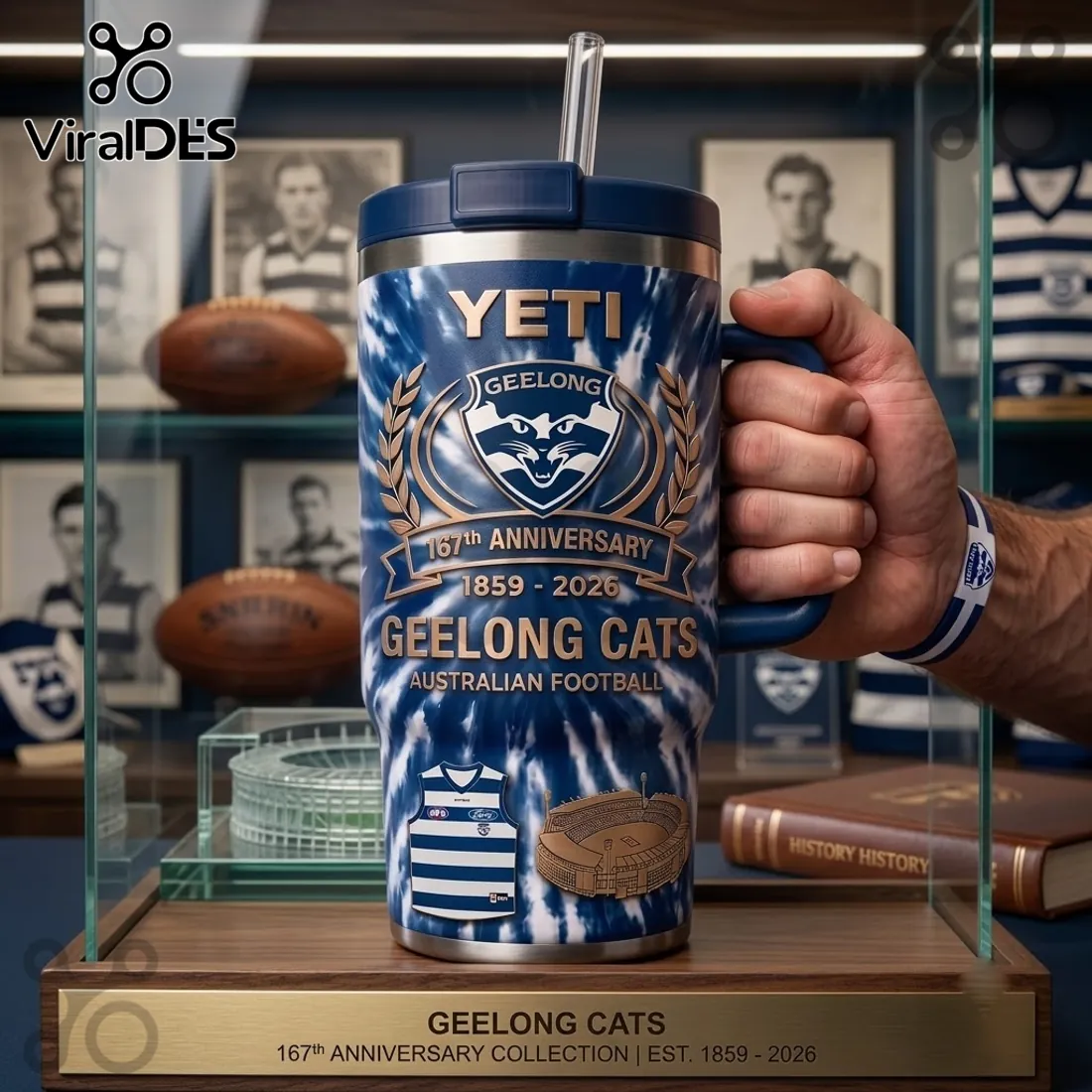 Geelong Cats 167th Anniversary Yeti Stanley Tumbler Geelong Cats 167th Anniversary Yeti Stanley Tumbler
