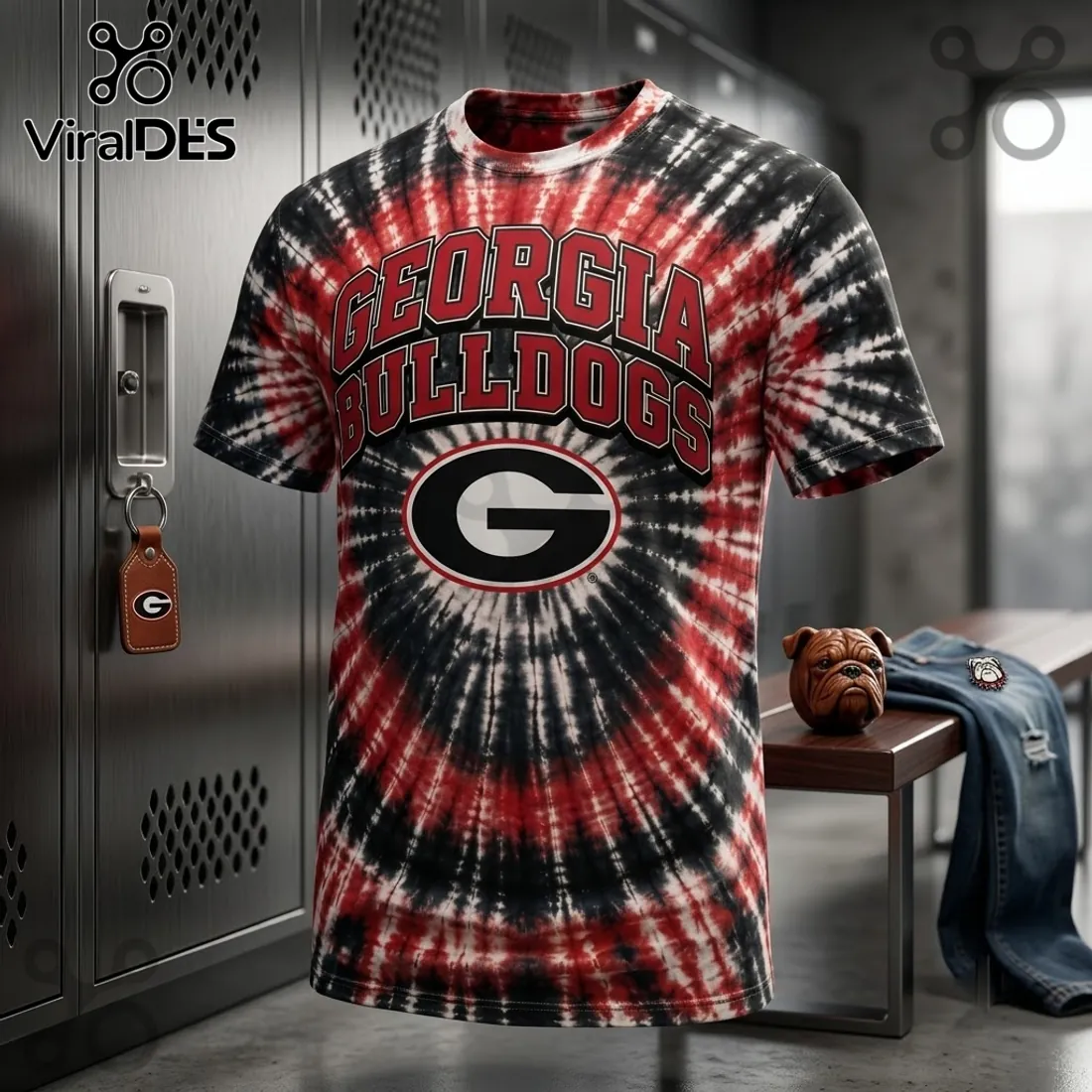 Georgia Bulldogs NCAA Red and Black Tie Dye Shirt Georgia Bulldogs NCAA Red and Black Tie Dye Shirt