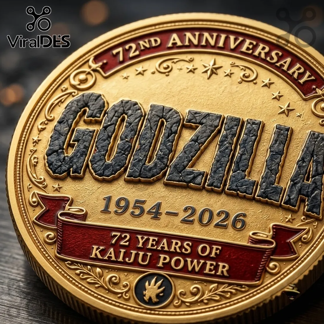 Godzilla 72nd Anniversary 1954-2026 Coin Godzilla 72nd Anniversary 1954-2026 Coin