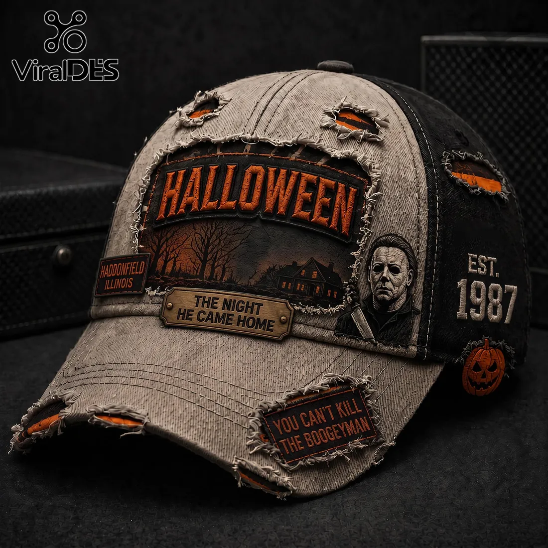 Halloween Michael Myers 2026 Distressed Baseball Cap Halloween Michael Myers 2026 Distressed Baseball Cap