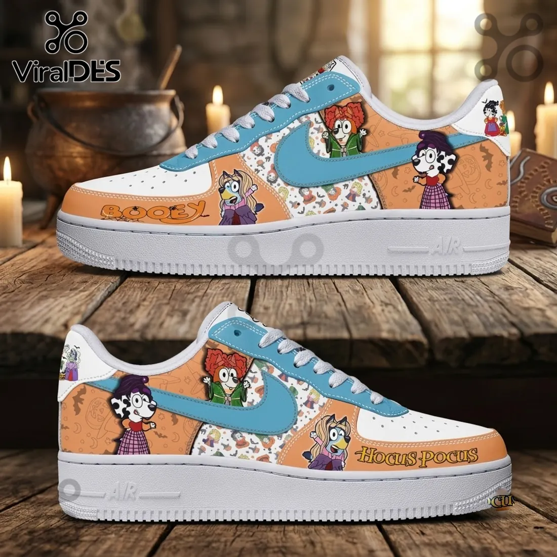 Hocus Pocus Bluey Witch Character Custom Air Force 1 Sneakers Hocus Pocus Bluey Witch Character Custom Air Force 1 Sneakers