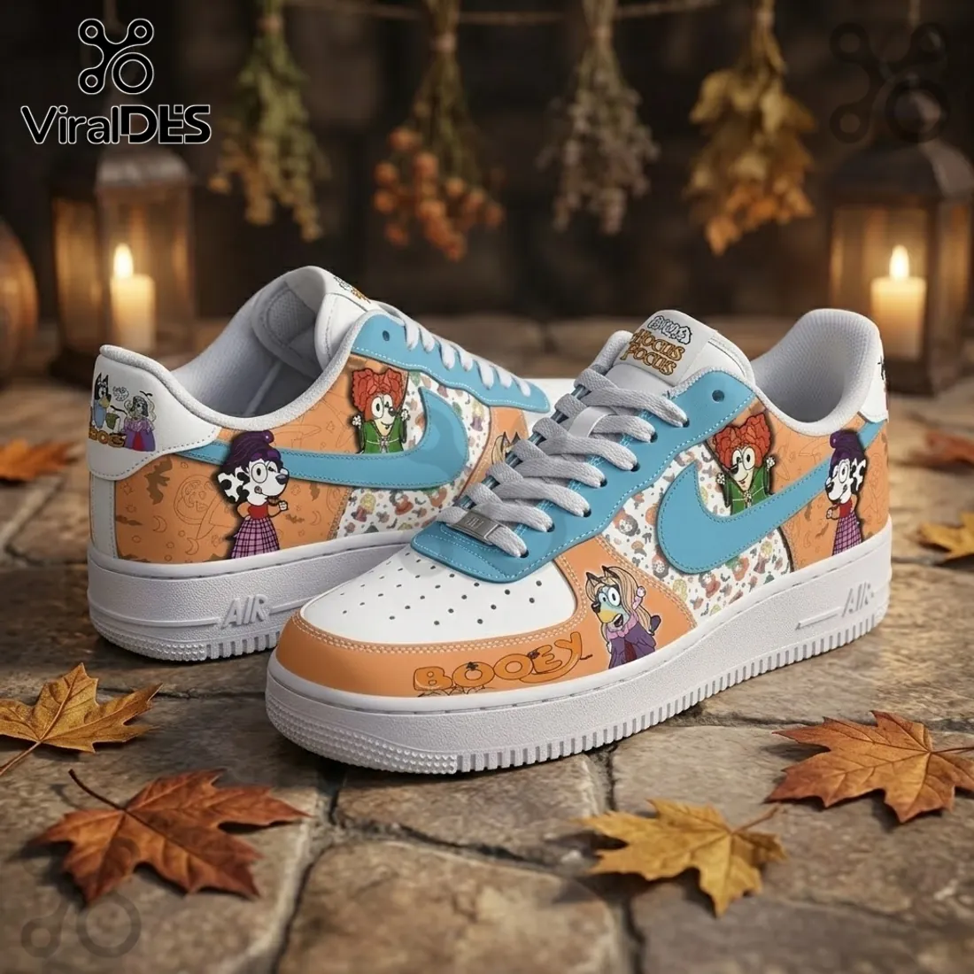 Hocus Pocus Bluey Witch Character Custom Air Force 1 Sneakers Hocus Pocus Bluey Witch Character Custom Air Force 1 Sneakers