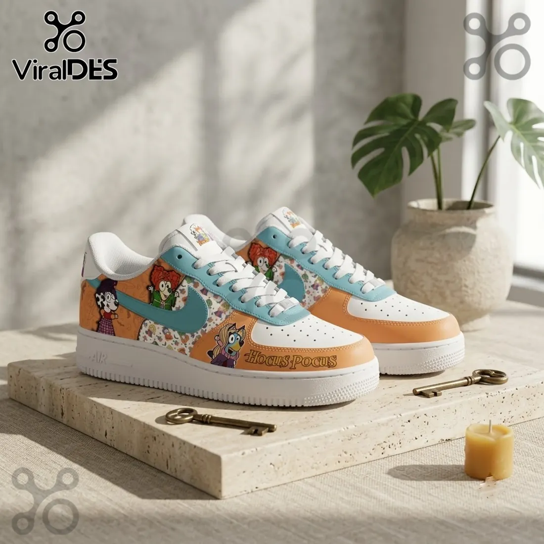Hocus Pocus Bluey Witch Character Custom Air Force 1 Sneakers Hocus Pocus Bluey Witch Character Custom Air Force 1 Sneakers