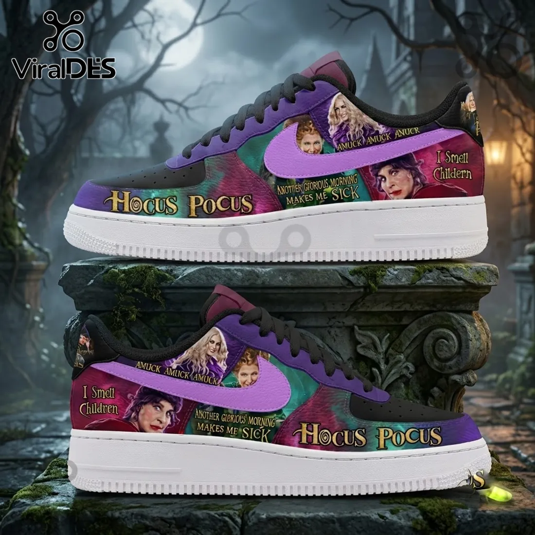 Hocus Pocus Sanderson Sisters Purple Air Force 1 Sneakers Hocus Pocus Sanderson Sisters Purple Air Force 1 Sneakers