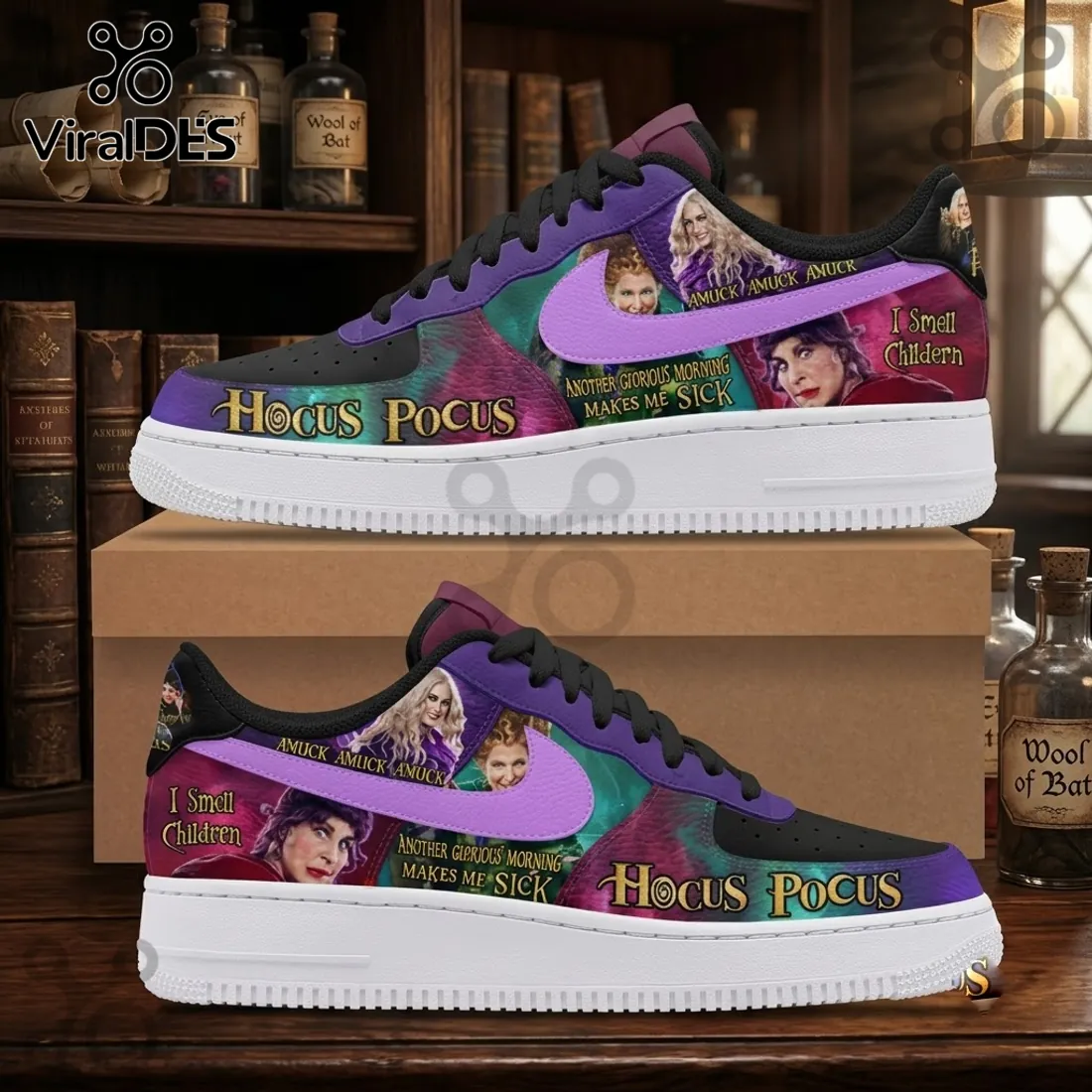 Hocus Pocus Sanderson Sisters Purple Air Force 1 Sneakers Hocus Pocus Sanderson Sisters Purple Air Force 1 Sneakers