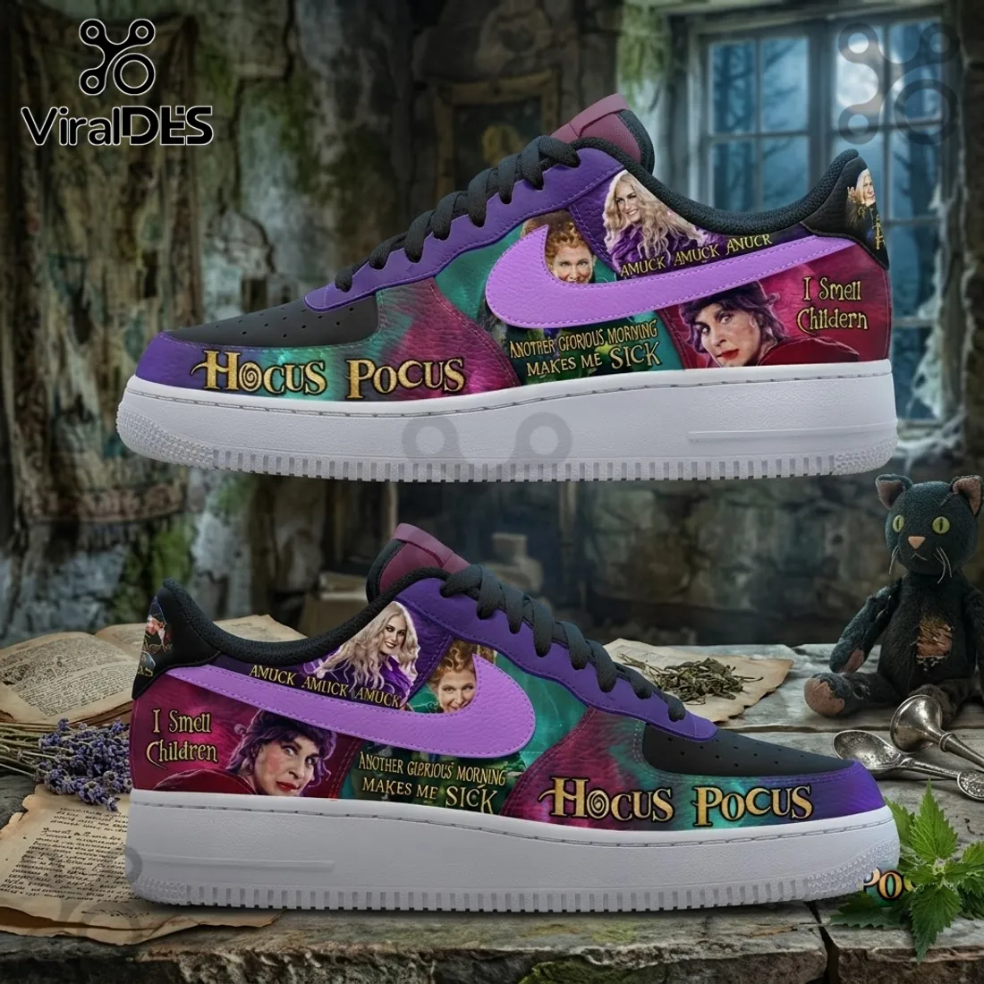 Hocus Pocus Sanderson Sisters Purple Air Force 1 Sneakers Hocus Pocus Sanderson Sisters Purple Air Force 1 Sneakers