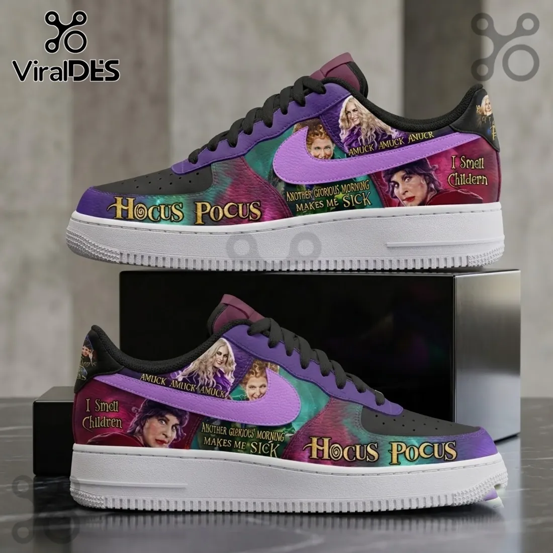 Hocus Pocus Sanderson Sisters Purple Air Force 1 Sneakers Hocus Pocus Sanderson Sisters Purple Air Force 1 Sneakers