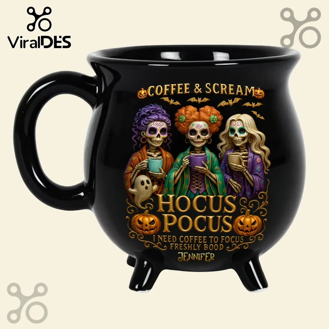 Hocus Pocus Three Sisters Cauldron Ceramic Mug Hocus Pocus Three Sisters Cauldron Ceramic Mug