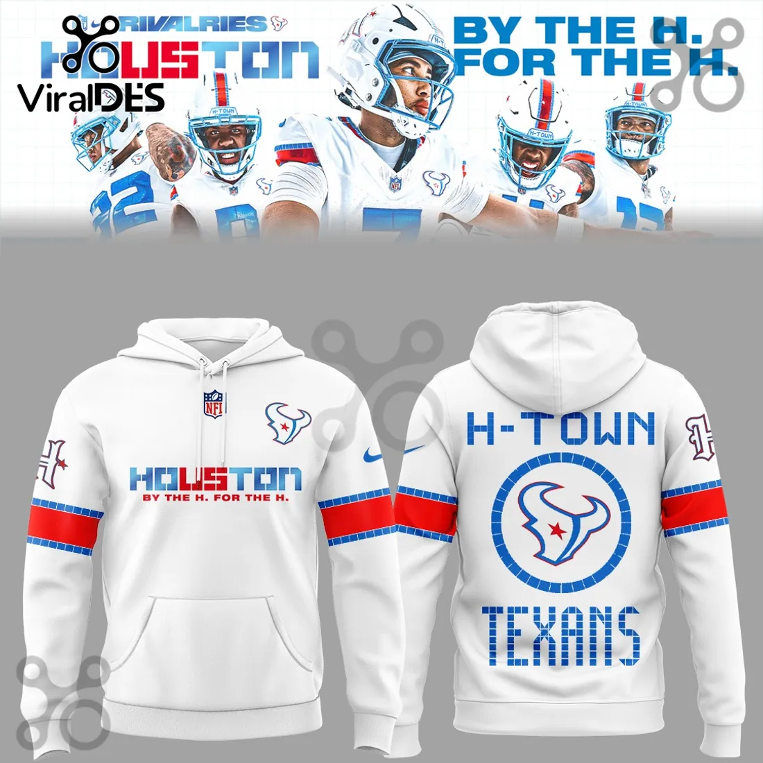Houston Texans Nike Rivalries H-Town White Hoodie Houston Texans Nike Rivalries H-Town White Hoodie