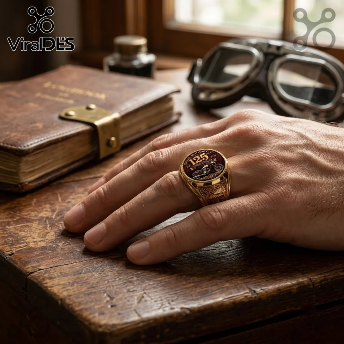 Indian Motorcycle 125th Anniversary Gold Ring Indian Motorcycle 125th Anniversary Gold Ring