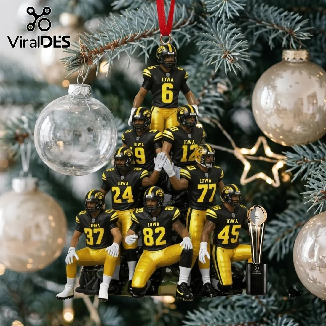Iowa Hawkeyes Football Players 2026 Christmas Ornament Iowa Hawkeyes Football Players 2026 Christmas Ornament