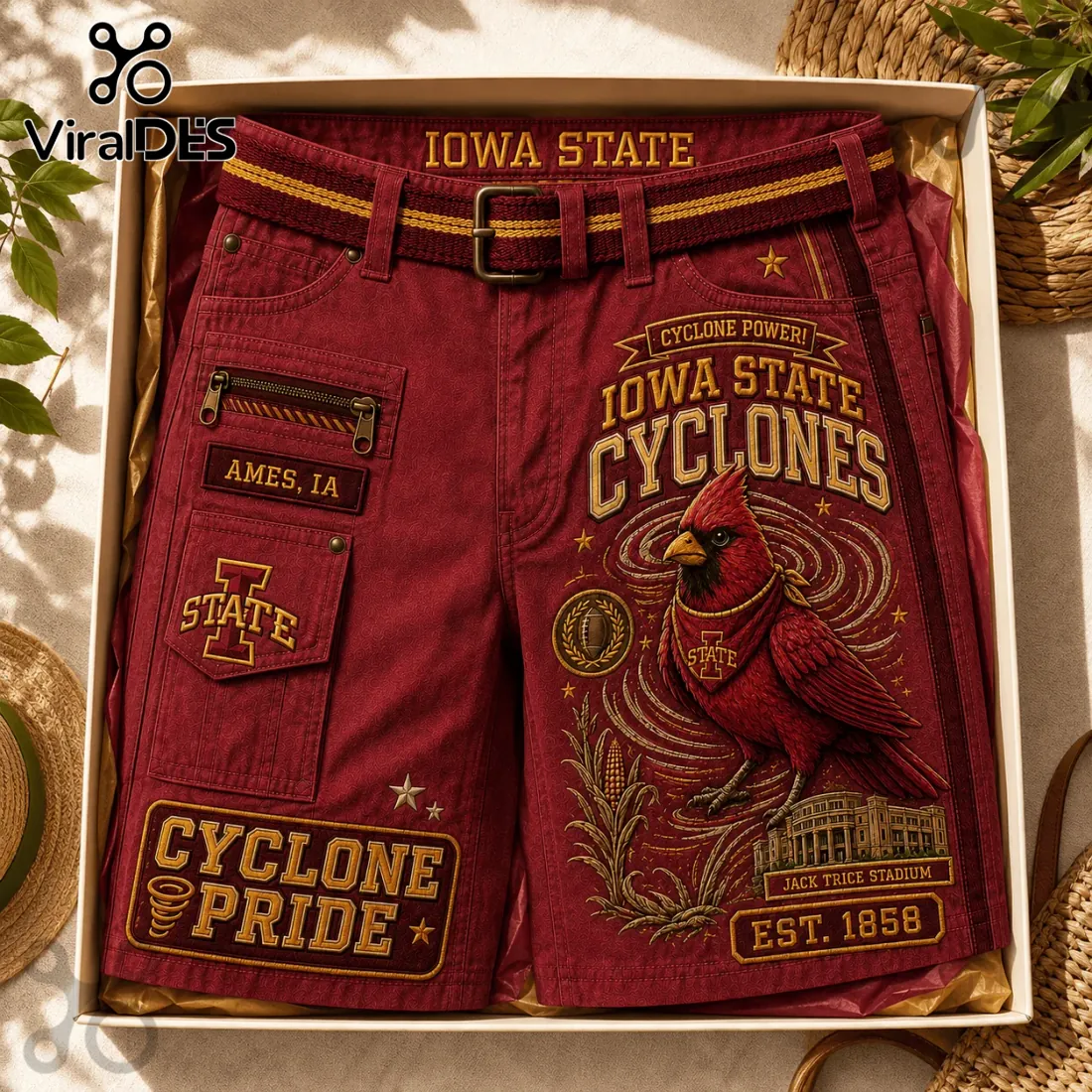 Iowa State Cyclones Red Cargo Shorts Iowa State Cyclones Red Cargo Shorts