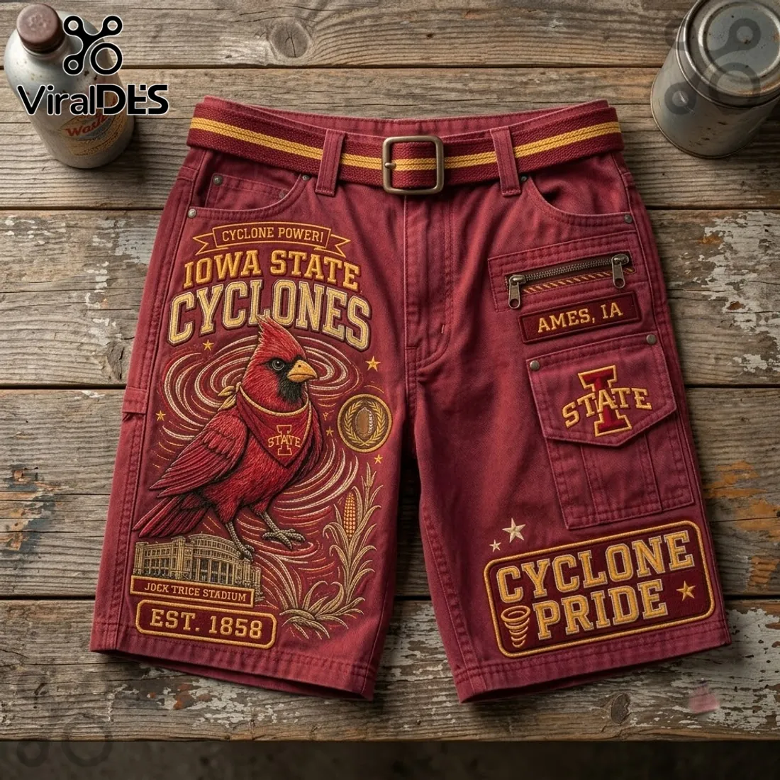 Iowa State Cyclones Red Cargo Shorts Iowa State Cyclones Red Cargo Shorts
